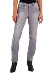Jones New York Women's Lexington Mid Rise Straight Leg Denim Jeans, Regular & Petite - Indigo Wash