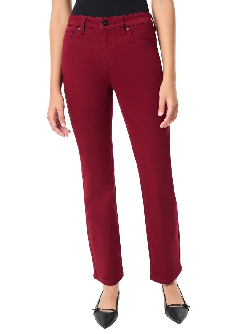 Jones New York Women's Lexington Mid-Rise Straight-Leg Jeans - Bordeaux