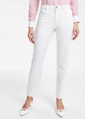 Jones New York Women's Lexington Mid Rise Straight-Leg Jeans - Soft White