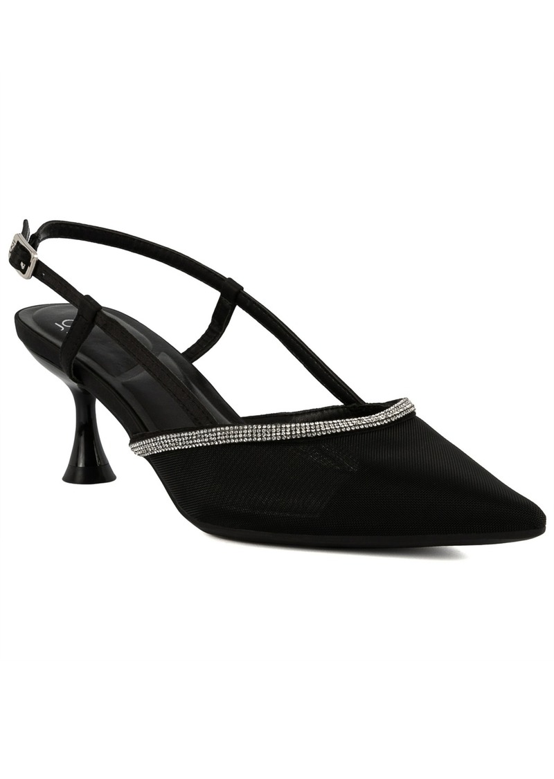 Jones New York Women's Lina Mesh Slingback Pumps - Black Satin