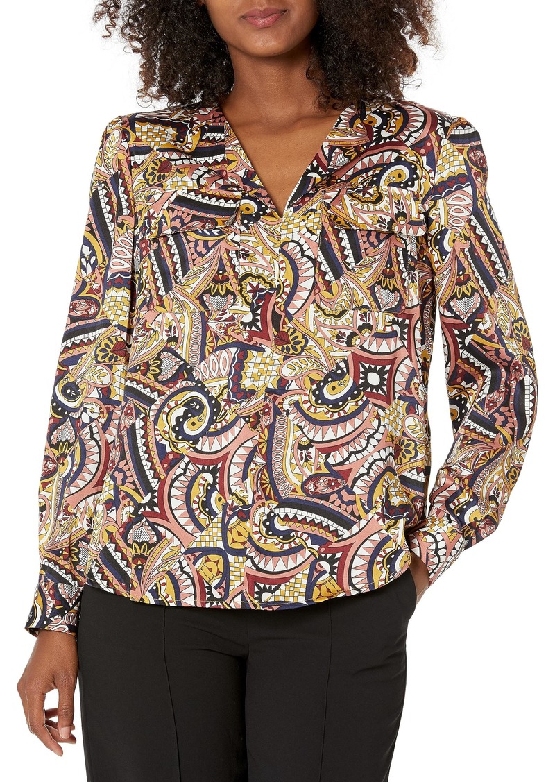 Jones New York Women's L/S Simplified Utility Blouse  M