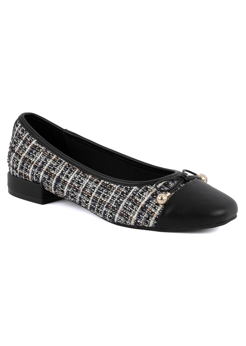 Jones New York Women's Marios Snip Cap Toe Ballet Flats - Black Multi