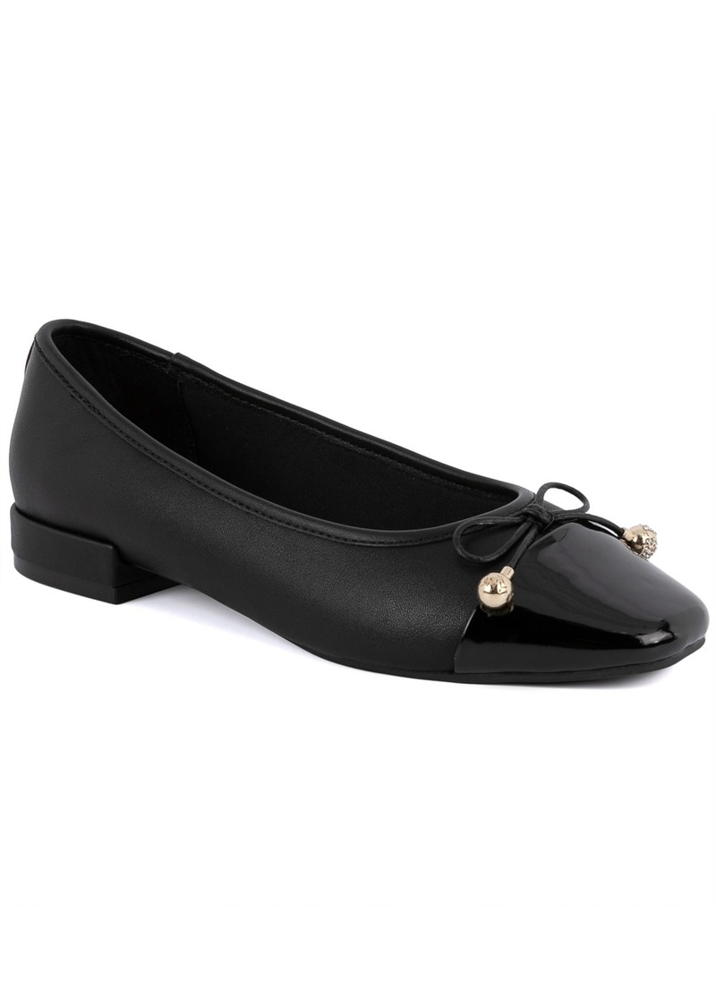 Jones New York Women's Marios Snip Cap Toe Ballet Flats - Black Smooth