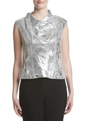 Jones New York Women's Metallic Faux Suede Drapey Vest  XS