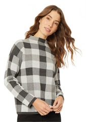Jones New York Women's Mock Neck Long Sleeve Jacquard Sweater  XS