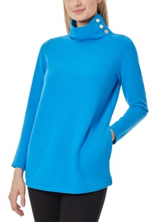Jones New York Women's Mock Neck Pullover Top - Electric Blue