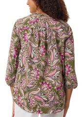 Jones New York Women's Paisley 3/4-Sleeve Blouse - Jasper Green