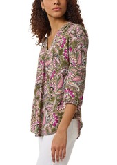 Jones New York Women's Paisley 3/4-Sleeve Blouse - Jasper Green