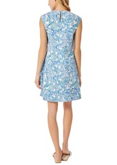Jones New York Women's Paisley-Print Linen Swing Dress - Light Sapphire Multi
