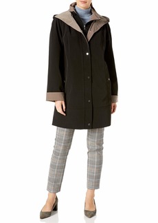 Jones New York Women's Plus Size Hooded Trench Coat Rain Jacket