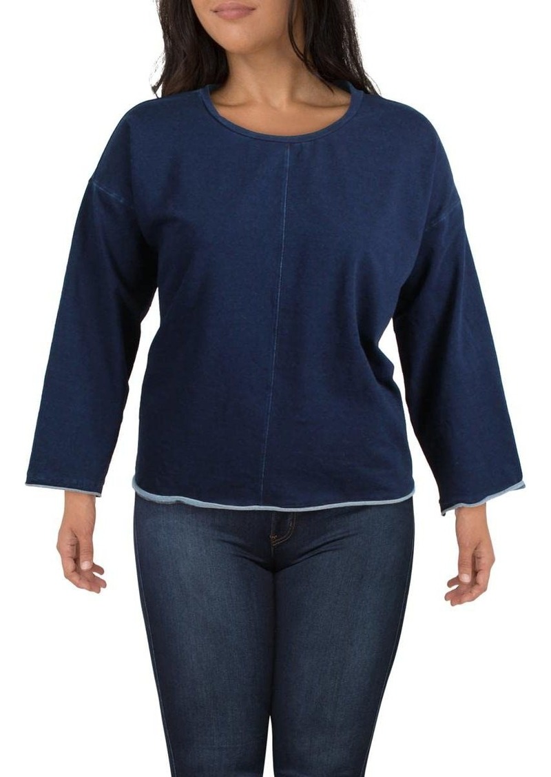 Jones New York Women's Plus Size LS Drop Shldr Sweatshirt WA Indigo Rinse WASH