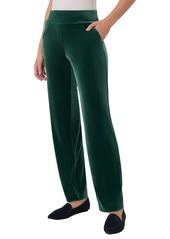 Jones New York Women's Stretch Velour Pull-On Straight-Leg Pants - Forest Green