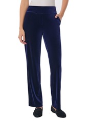 Jones New York Women's Stretch Velour Pull-On Straight-Leg Pants - Forest Green