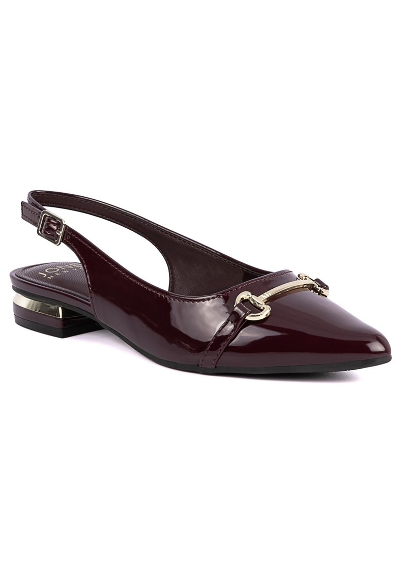 Jones New York Women's Quaden Pointed Toe Slingback Flats - Burgundy