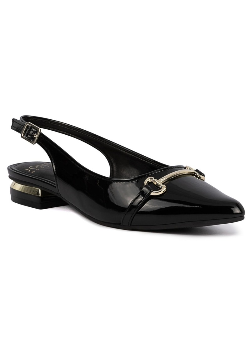 Jones New York Women's Quaden Pointed Toe Slingback Flats - Black