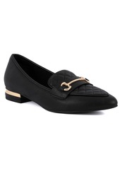 Jones New York Women's Quadia Pointed Toe Ornamented Loafers - Black Smooth