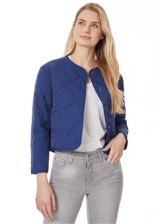 Jones New York Women's Quilted Collarless Jacket with Snaps  S