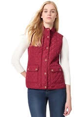 Jones New York Women's Quilted Patch Pocket Vest with Snaps Zipper - Bright Persimmon