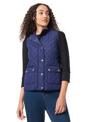 Jones New York Women's Quilted Patch Pocket Vest with Snaps Zipper - Bright Persimmon