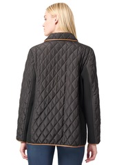 Jones New York Women's Quilted Snap-Front Rib-Trim Jacket - Jones Black