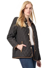 Jones New York Women's Quilted Snap-Front Rib-Trim Jacket - Jones Black