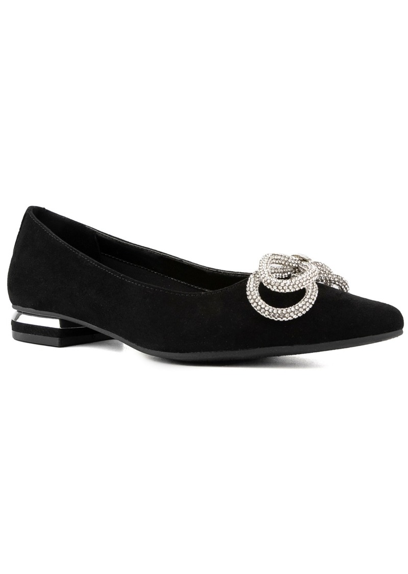 Jones New York Women's Quinnie Pointed Toe Embellished Dress Flats - Black