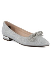 Jones New York Women's Quinnie Pointed Toe Embellished Dress Flats - Silver Glitter