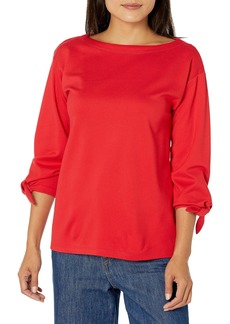 Jones New York Women's Serenity Knit Boat Neck TIE Sleeve TOP  S