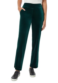 Jones New York Women's Stretch Velour Pull On Slash Pocket Straight Leg Pants - Emerald