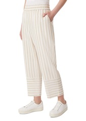 Jones New York Women's Striped Pull-On Cropped Trousers - Natural