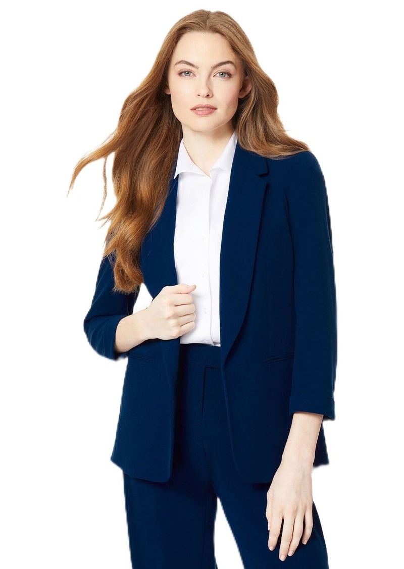 Jones New York Women's Tall Size Notched Collar Jacket W/Rolled Sleeves