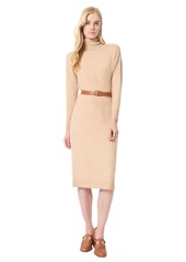 Jones New York Women's Turtleneck Belted Long-Sleeve Dress - Bordeaux