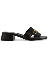 Jones New York Women's Unsa Block Heel Slide Sandals - Black Pebbled