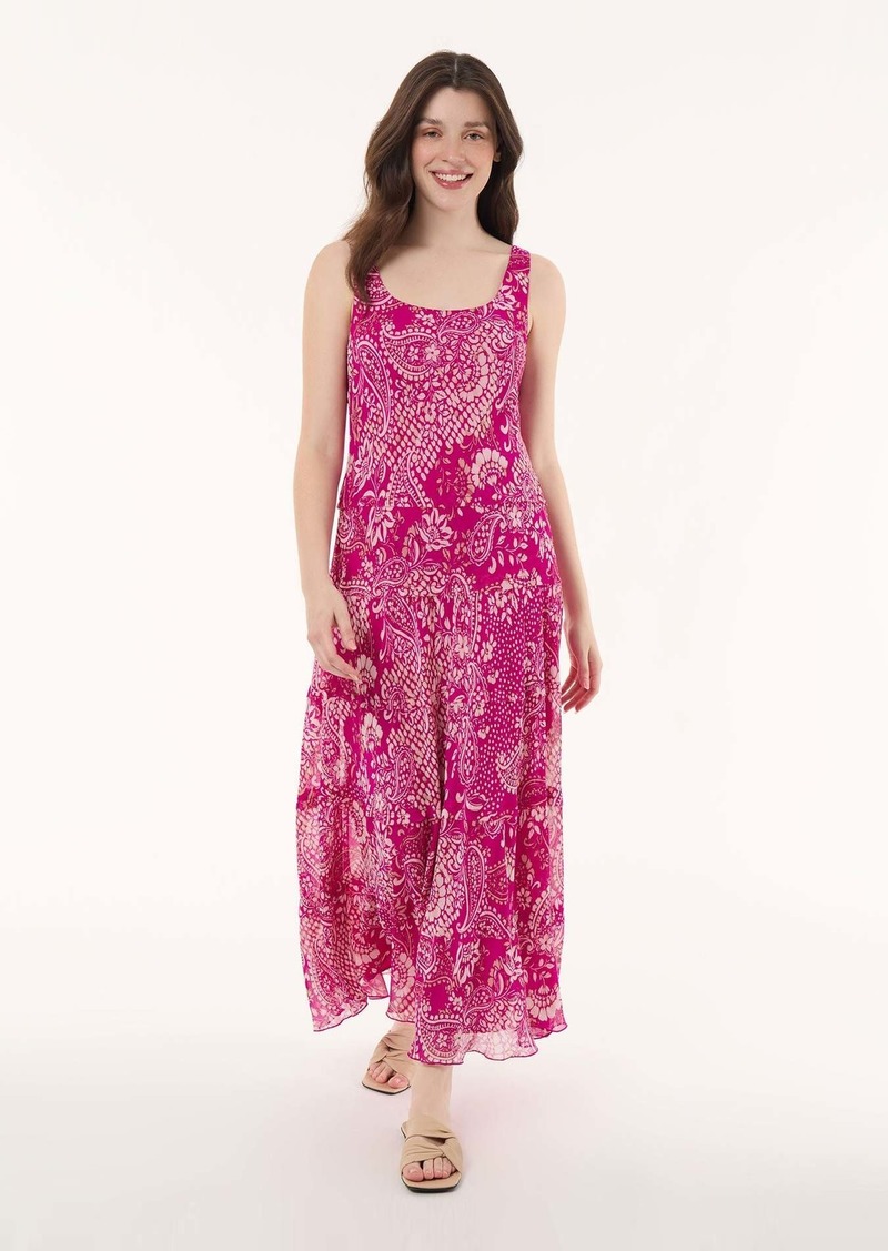 Jones New York Paisley Multi-Tiered Dress, Chiffon