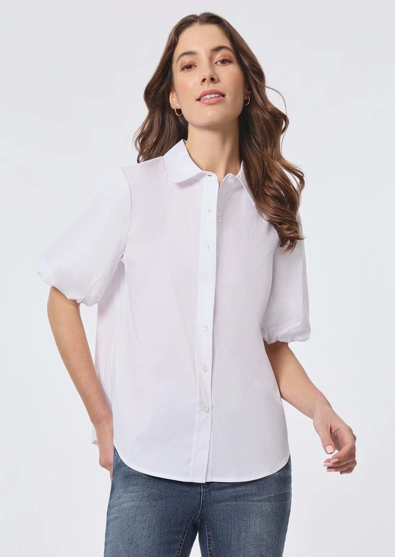 Jones New York Poplin Puff Sleeve Button Down Shirt