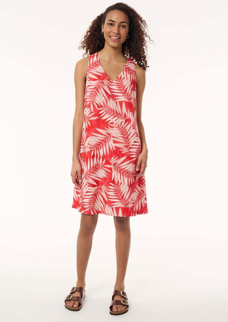 Jones New York Sleeveless Trapeze Dress, Printed Linen