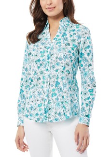 Jones New York Womens Collared 100% Cotton Button-Down Top