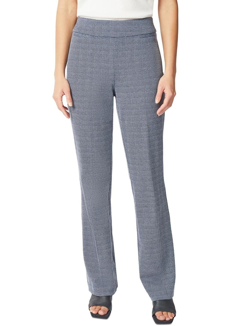 Jones New York Womens Herringbone Pull On Bootcut Pants