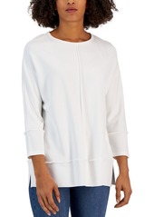 Jones New York Women's Serenity Knit 3/4 Sleeve Tunic Top, Regular & Petite - Jones White