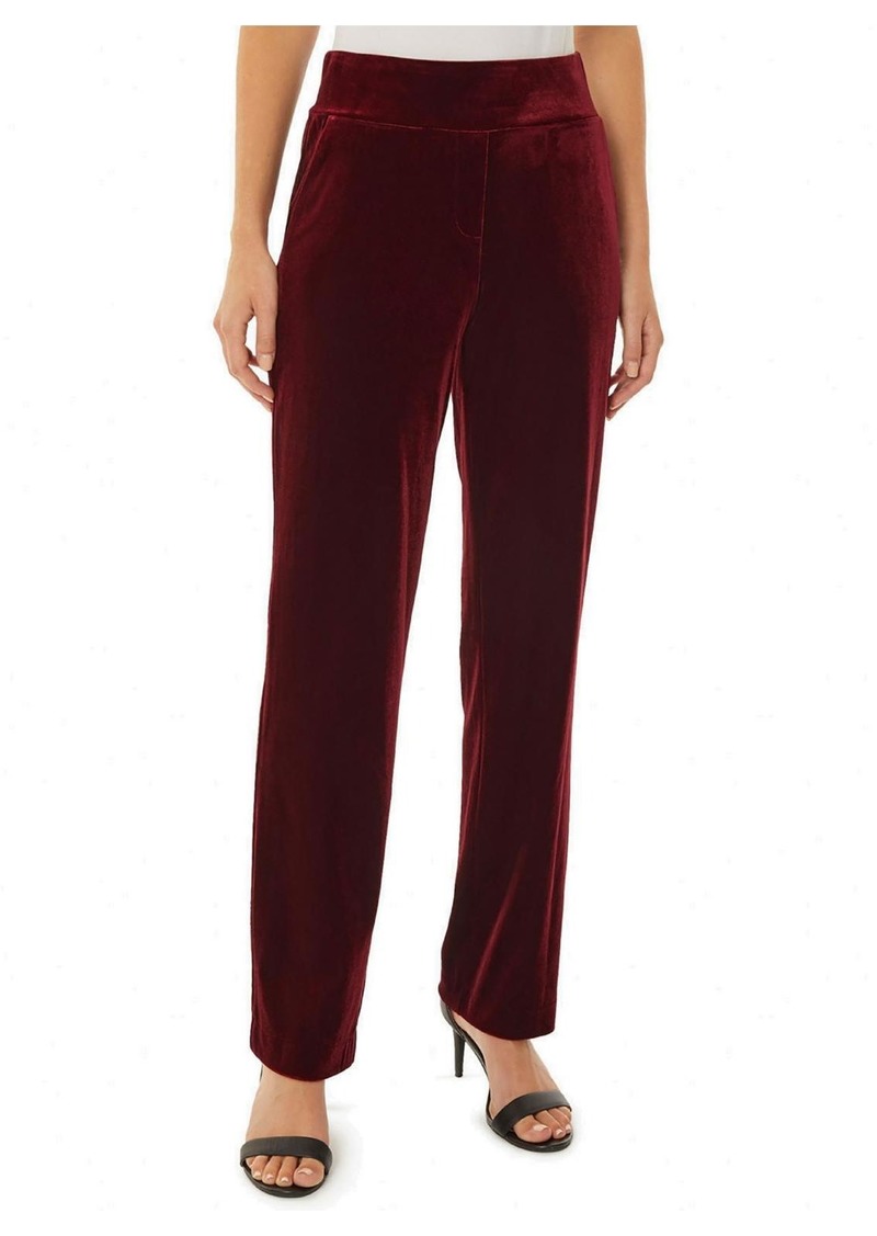 Jones New York Womens Velour Pull on Straight Leg Pants