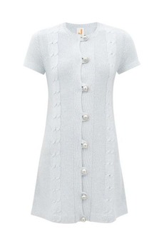 Joostricot - Mélange Cable-knit Mini Dress - Womens - Light Blue