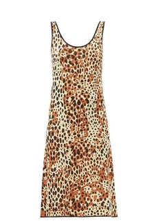 Joostricot - Scoop-neck Leopard-jacquard Midi Dress - Womens - Leopard