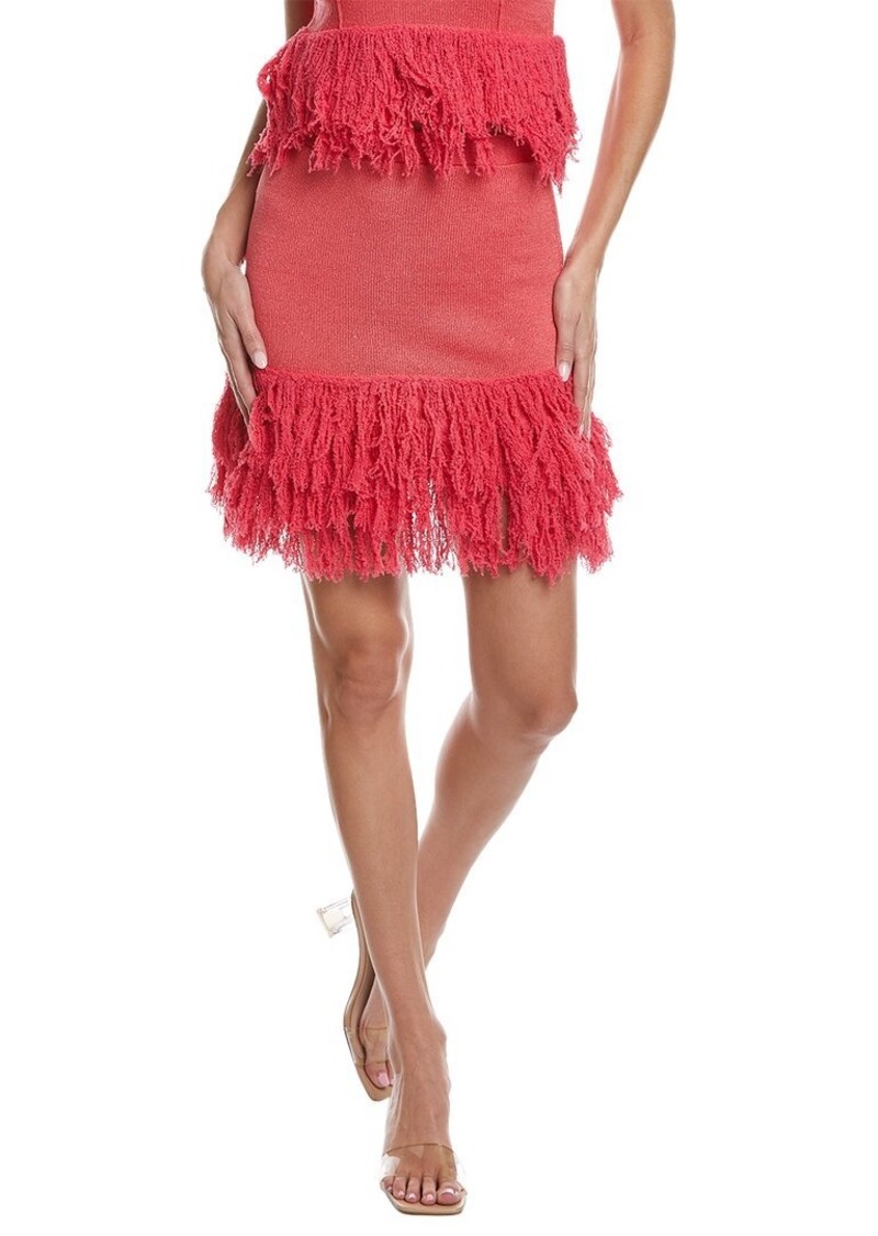 JoosTricot Fringe Linen-Blend Mini Skirt