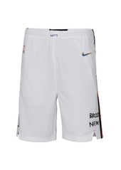 Big Boys Jordan White Brooklyn Nets 2022/23 City Edition Swingman Shorts - White
