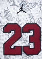 Jordan Big Boys 23 All-Over Print Short Sleeve Jersey - White (Gym Red)