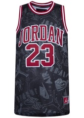 Jordan Big Boys 23 All-Over Print Short Sleeve Jersey - White (Gym Red)