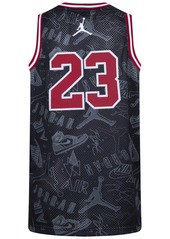 Jordan Big Boys 23 All-Over Print Short Sleeve Jersey - White (Gym Red)