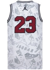 Jordan Big Boys 23 All-Over Print Short Sleeve Jersey - Black, Gym Red