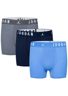 Jordan Big Boys Flight Dri-Fit Cotton Core Boxer Briefs, Pack of 3 - University Blue