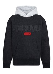 Jordan Big Boys Logo Embossed Heathered Fleece Hoodie - Black